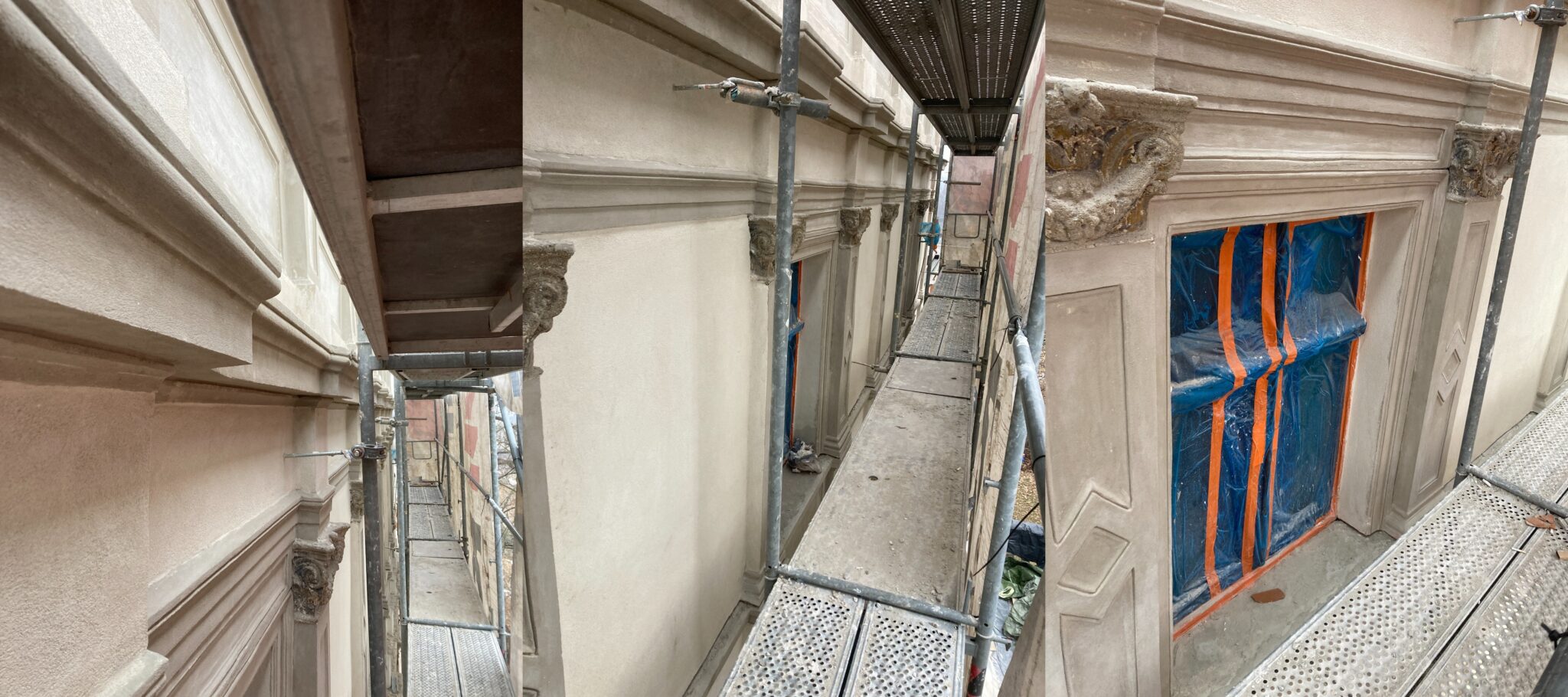 Renowacja detali architektonicznych w trakcie prac